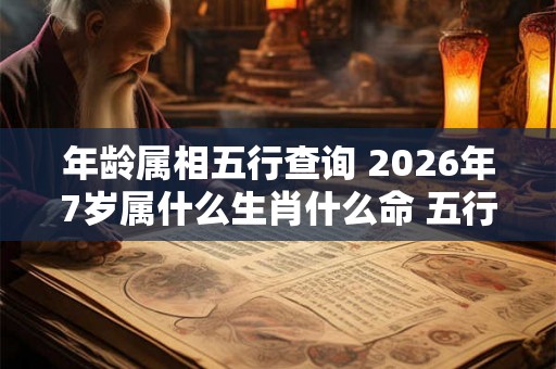 年龄属相五行查询 2026年7岁属什么生肖什么命 五行