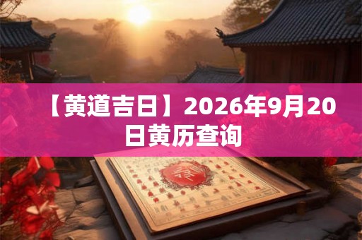 【黄道吉日】2026年9月20日黄历查询 【黄道吉日】2026年9月20日黄历查询