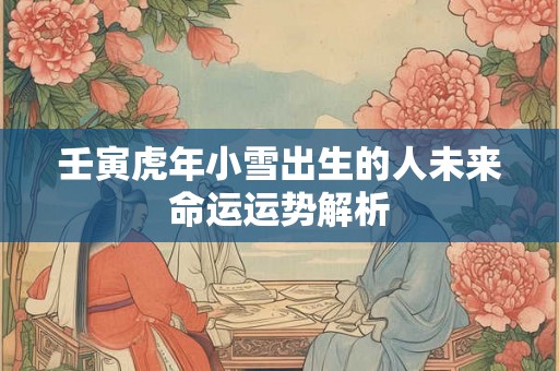 壬寅虎年小雪出生的人未来命运运势解析