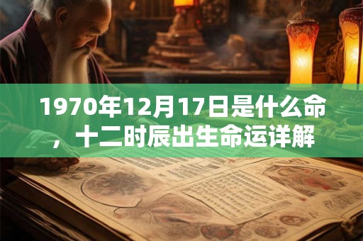 1970年12月17日是什么命，十二时辰出生命运详解