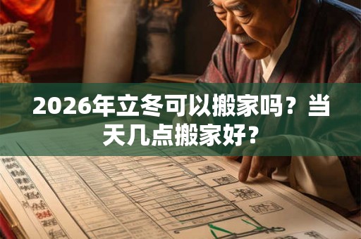 2026年立冬可以搬家吗？当天几点搬家好？