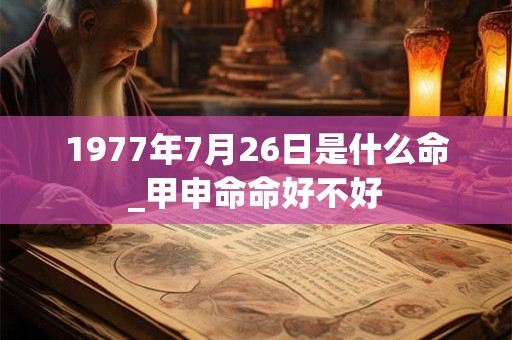 1977年7月26日是什么命_甲申命命好不好 1977年7月26日是什么命_甲申命命好不好
