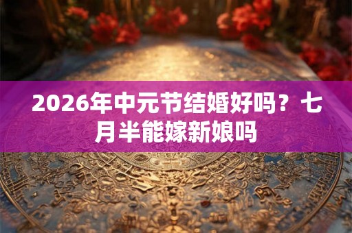 2026年中元节结婚好吗?七月半能嫁新娘吗 2026年中元节结婚好吗?七月半能嫁新娘吗
