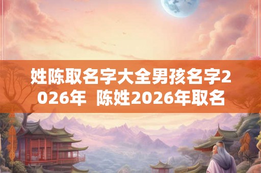 姓陈取名字大全男孩名字2026年 陈姓2026年取名 姓陈取名字大全男孩名字2026年 陈姓2026年取名