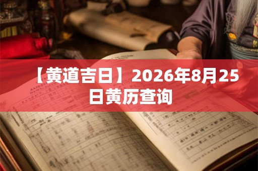 【黄道吉日】2026年8月25日黄历查询