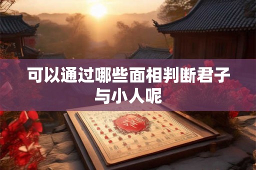 可以通过哪些面相判断君子与小人呢 可以通过哪些面相判断君子与小人呢