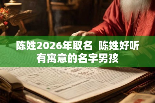 陈姓2026年取名 陈姓好听有寓意的名字男孩 陈姓2026年取名 陈姓好听有寓意的名字男孩
