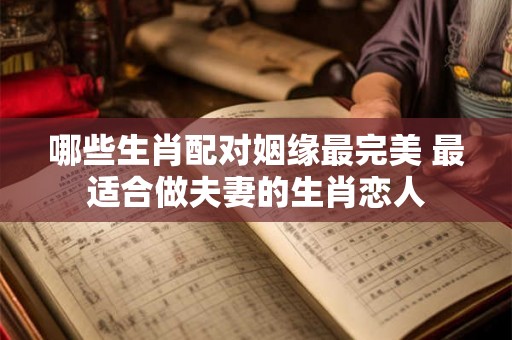 哪些生肖配对姻缘最完美 最适合做夫妻的生肖恋人 哪些生肖配对姻缘最完美 最适合做夫妻的生肖恋人