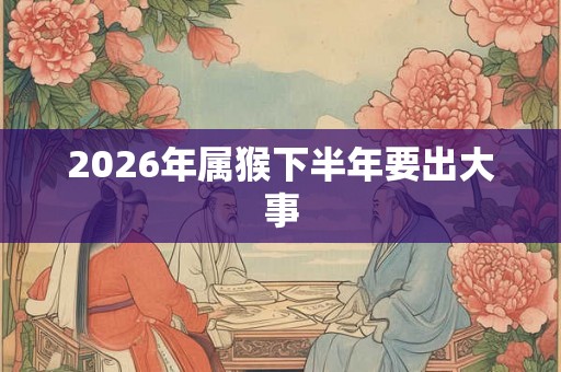 2026年属猴下半年要出大事