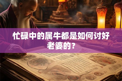 忙碌中的属牛都是如何讨好老婆的？