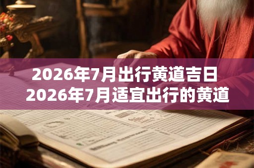 2026年7月出行黄道吉日 2026年7月适宜出行的黄道吉日是什么