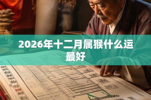 2026年十二月属猴什么运最好