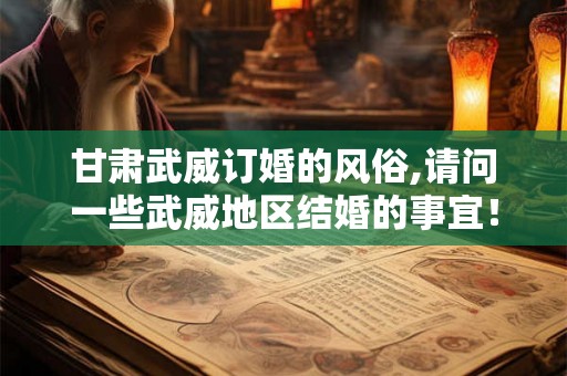 甘肃武威订婚的风俗,请问一些武威地区结婚的事宜！！