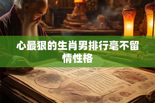 心最狠的生肖男排行毫不留情性格