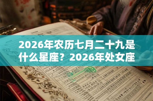 2026年农历七月二十九是什么星座？2026年处女座的财运好不好？