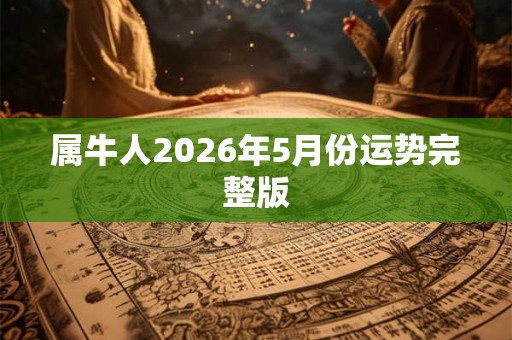 属牛人2026年5月份运势完整版
