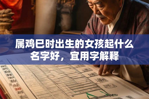 属鸡巳时出生的女孩起什么名字好，宜用字解释