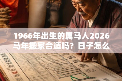 1966年出生的属马人2026马年搬家合适吗？日子怎么选？