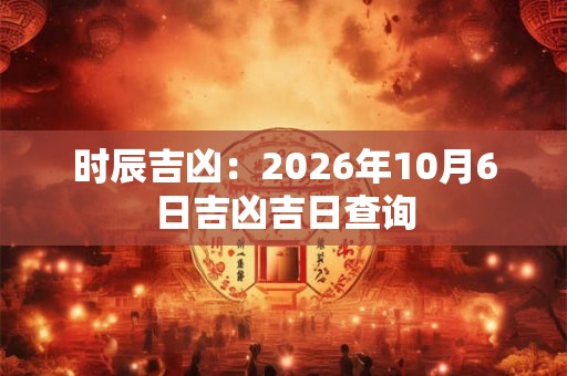 时辰吉凶：2026年10月6日吉凶吉日查询