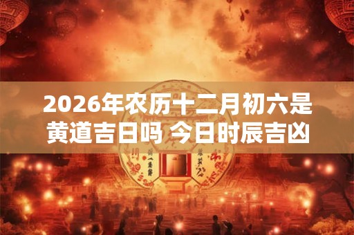 2026年农历十二月初六是黄道吉日吗 今日时辰吉凶