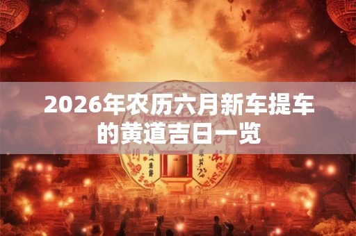2026年农历六月新车提车的黄道吉日一览