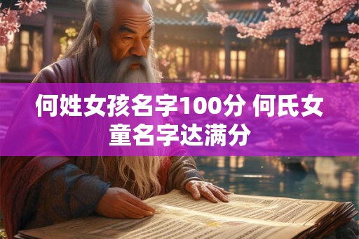 何姓女孩名字100分 何氏女童名字达满分 何姓女孩名字100分 何氏女童名字达满分
