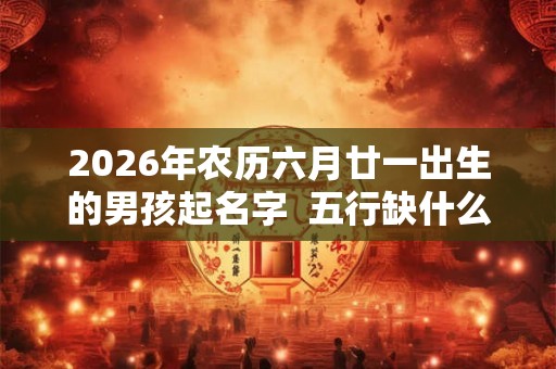 2026年农历六月廿一出生的男孩起名字  五行缺什么