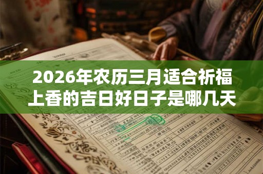 2026年农历三月适合祈福上香的吉日好日子是哪几天？