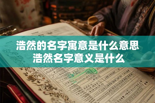 浩然的名字寓意是什么意思 浩然名字意义是什么
