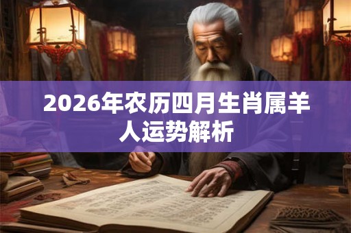 2026年农历四月生肖属羊人运势解析 2026年农历四月生肖属羊人运势解析