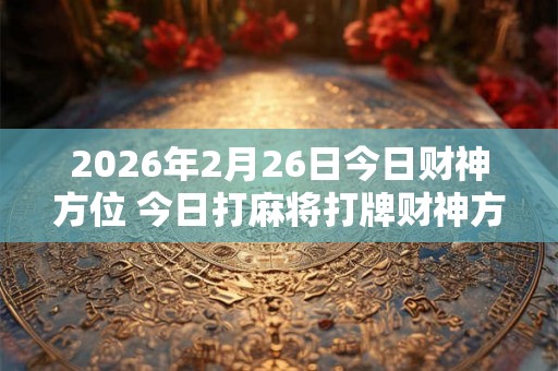 2026年2月26日今日财神方位 今日打麻将打牌财神方位 2026年2月26日今日财神方位 今日打麻将打牌财神方位