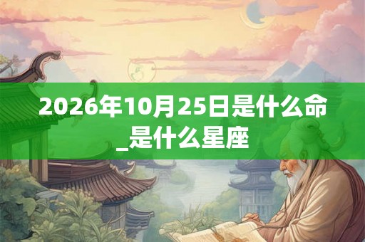 2026年10月25日是什么命_是什么星座