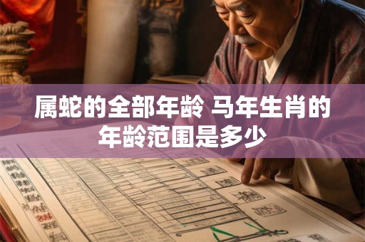 属蛇的全部年龄 马年生肖的年龄范围是多少 属蛇的全部年龄 马年生肖的年龄范围是多少