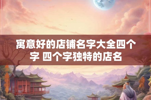 寓意好的店铺名字大全四个字 四个字独特的店名