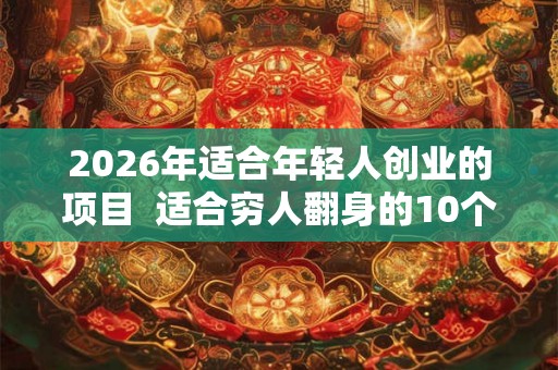 2026年适合年轻人创业的项目  适合穷人翻身的10个行业