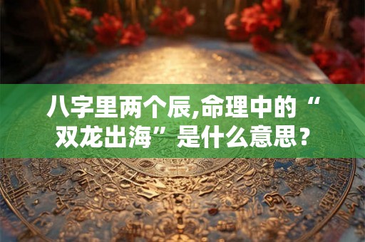 八字里两个辰,命理中的“双龙出海”是什么意思？