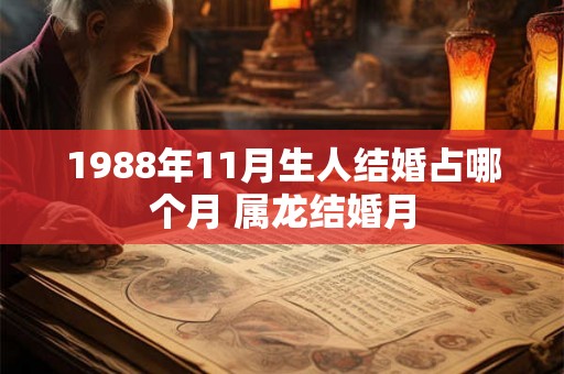 1988年11月生人结婚占哪个月 属龙结婚月