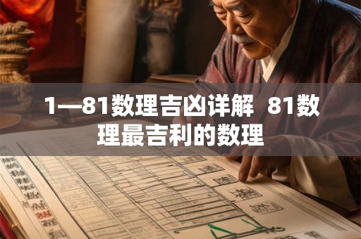 1—81数理吉凶详解 81数理最吉利的数理 1—81数理吉凶详解 81数理最吉利的数理