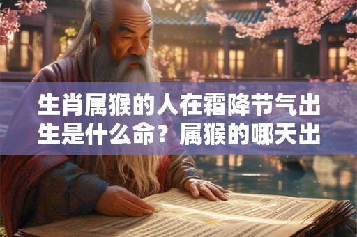生肖属猴的人在霜降节气出生是什么命？属猴的哪天出生最好命？