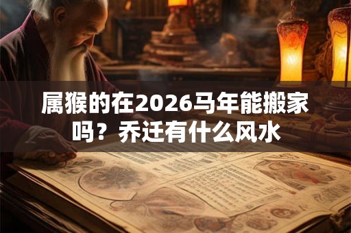 属猴的在2026马年能搬家吗？乔迁有什么风水
