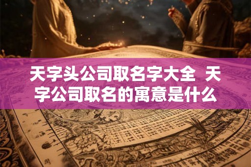 天字头公司取名字大全  天字公司取名的寓意是什么