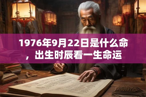 1976年9月22日是什么命，出生时辰看一生命运