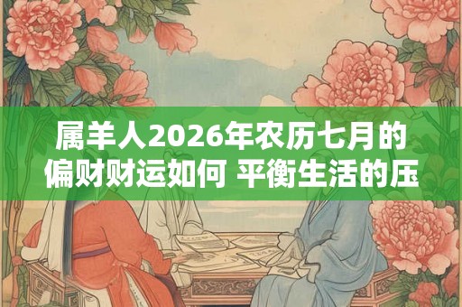 属羊人2026年农历七月的偏财财运如何 平衡生活的压力