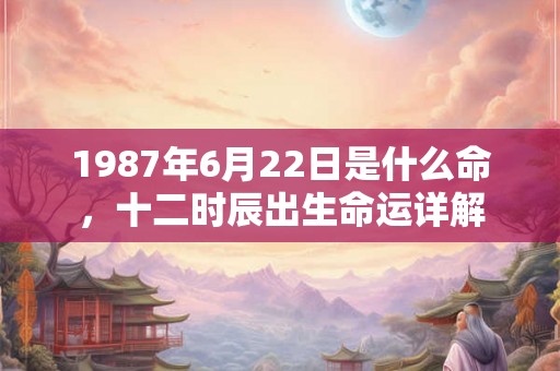 1987年6月22日是什么命，十二时辰出生命运详解