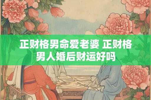 正财格男命爱老婆 正财格男人婚后财运好吗