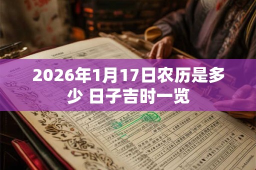 2026年1月17日农历是多少 日子吉时一览 2026年1月17日农历是多少 日子吉时一览