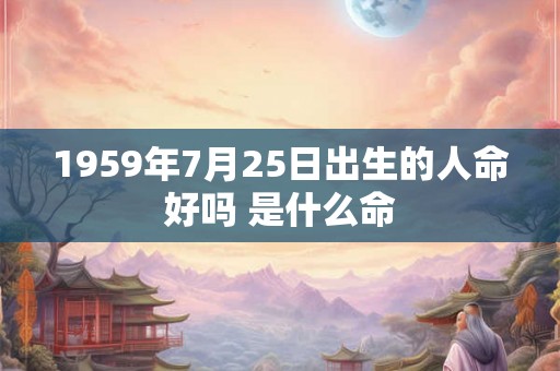 1959年7月25日出生的人命好吗 是什么命