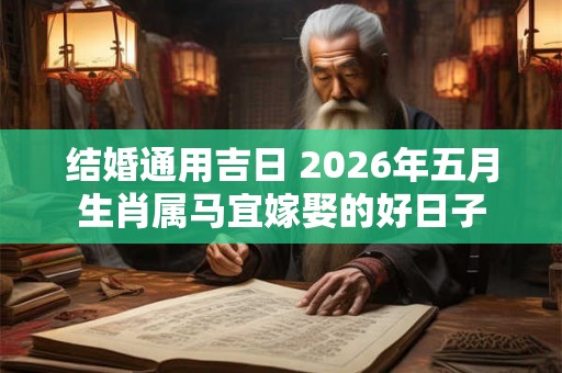 结婚通用吉日 2026年五月生肖属马宜嫁娶的好日子 结婚通用吉日 2026年五月生肖属马宜嫁娶的好日子