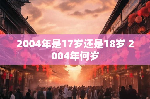 2004年是17岁还是18岁 2004年何岁