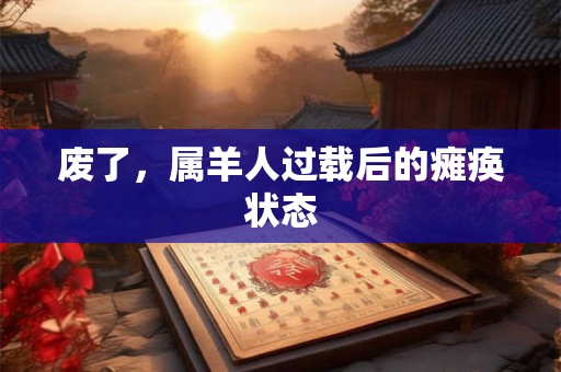 废了，属羊人过载后的瘫痪状态